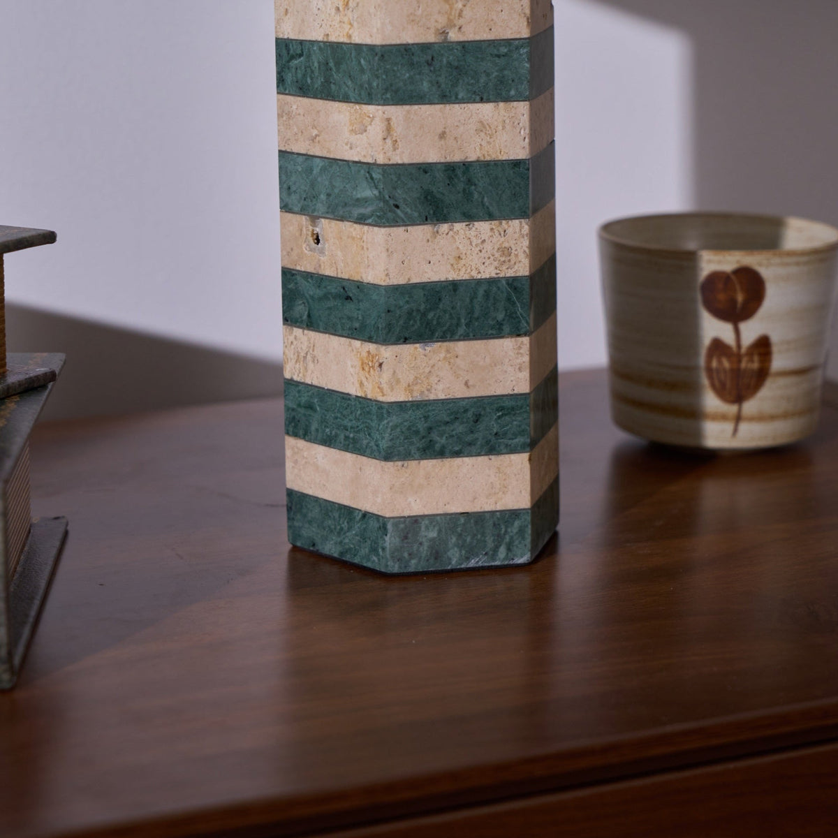 Modari Striped Stone Table Lamp