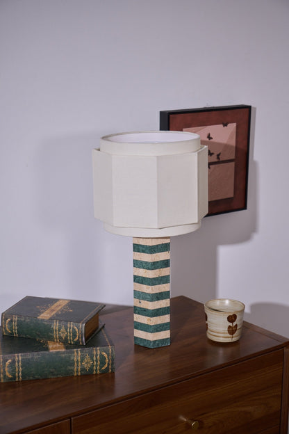 Modari Striped Stone Table Lamp