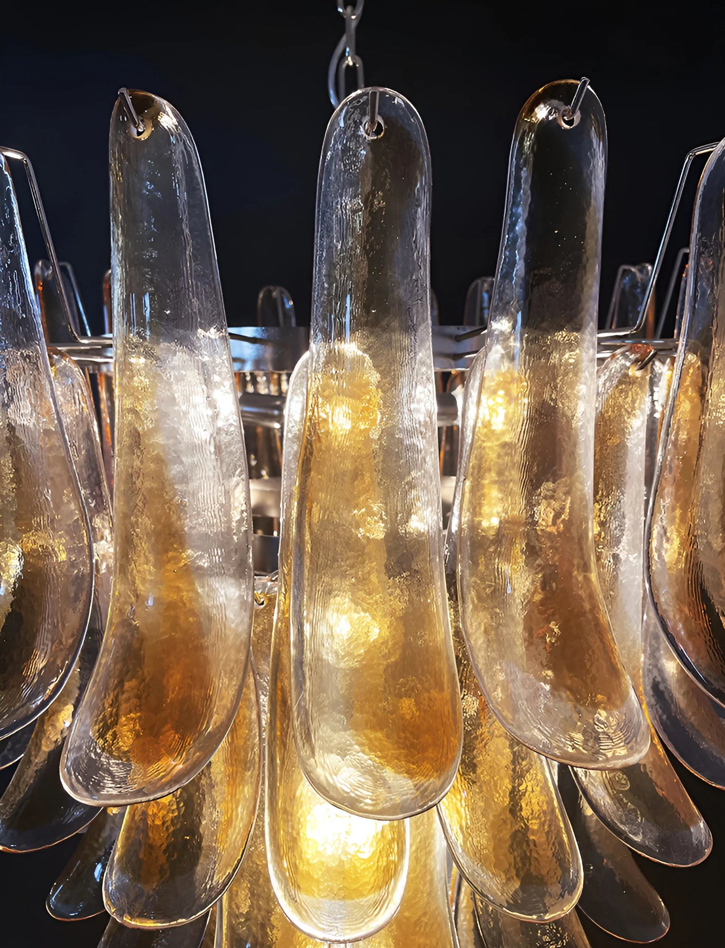 Murano Amber Glass Petals Chandelier