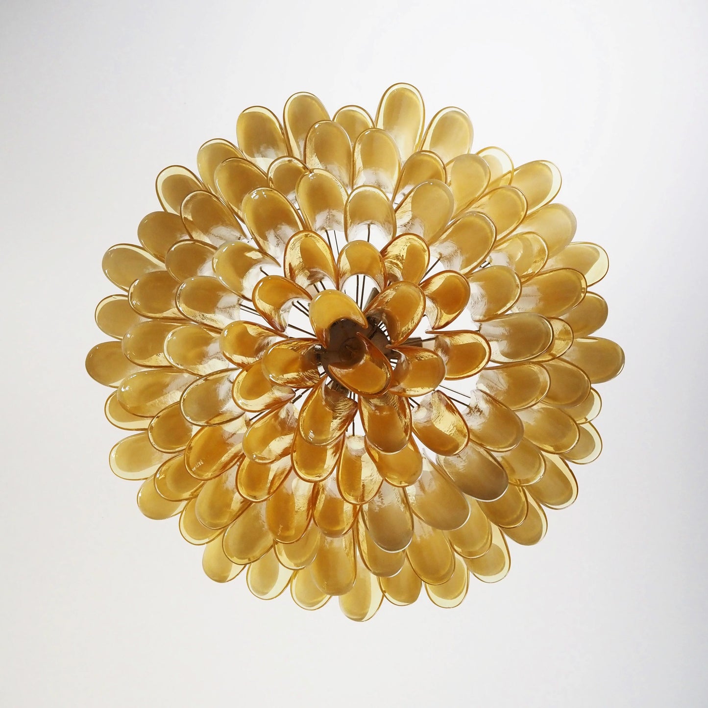 Murano Caramel Glass Petal Chandelier
