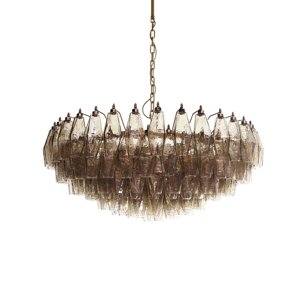 Murano Faceted Smoked Glass Chandelier