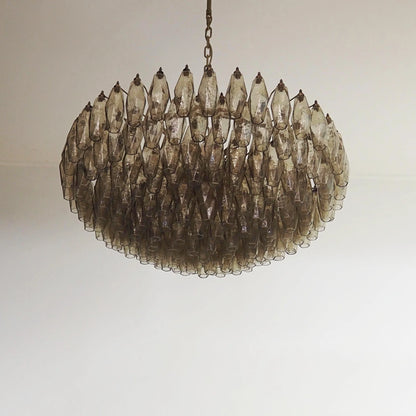 Murano Faceted Smoked Glass Chandelier