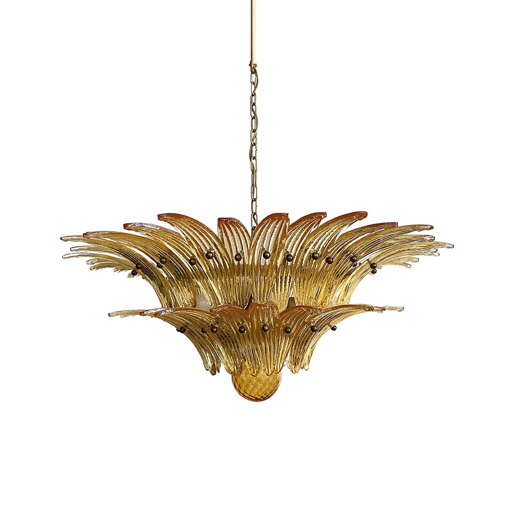 Murano Palmette Amber Chandelier