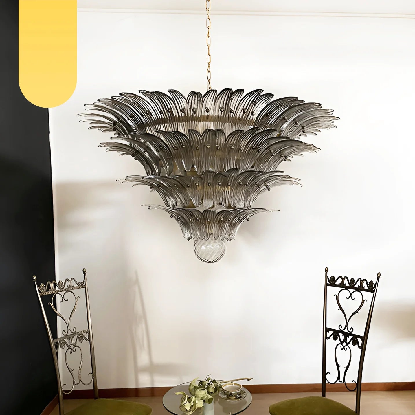 Murano Palmette Smoked Chandelier