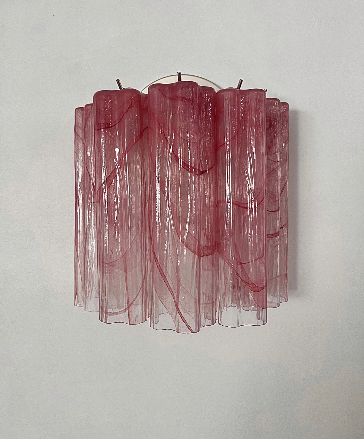 Murano Pink Glass Tube Wall Lamp
