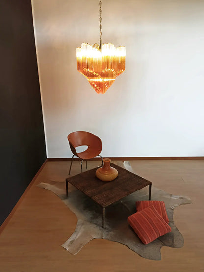 Murano Shaded Amber Prism Chandelier