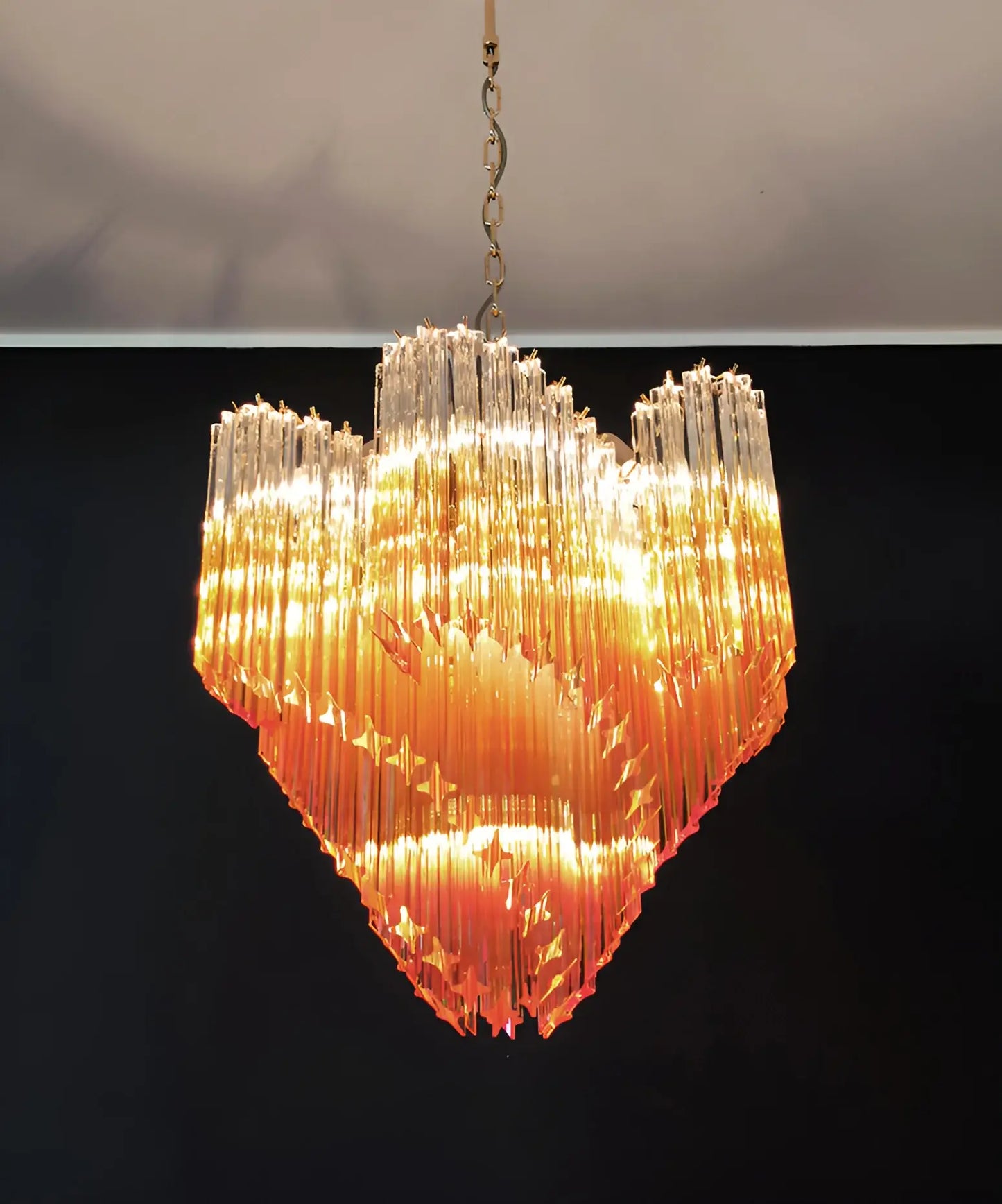 Murano Shaded Amber Prism Chandelier