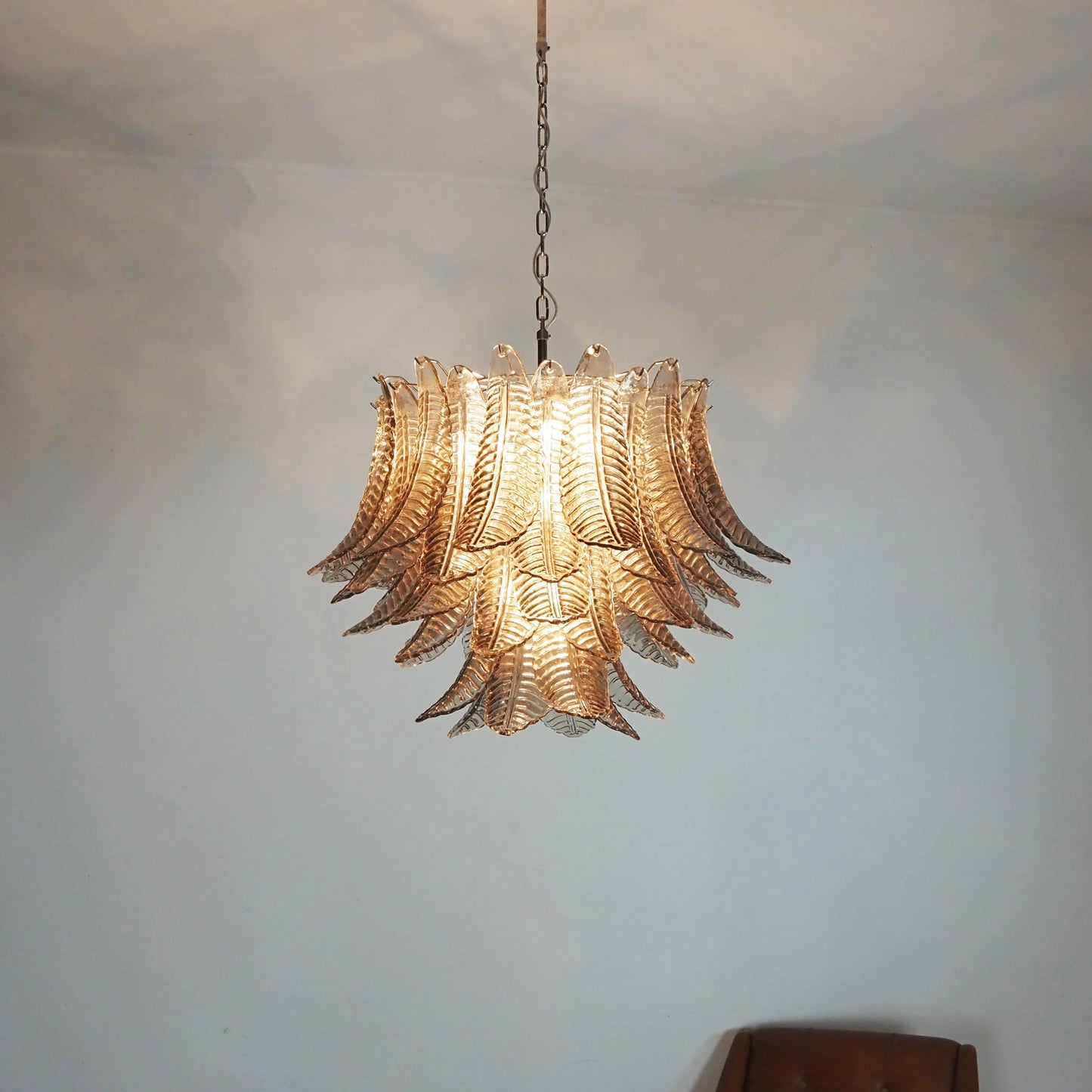 Murano Smoked Ferns Glass Chandelier
