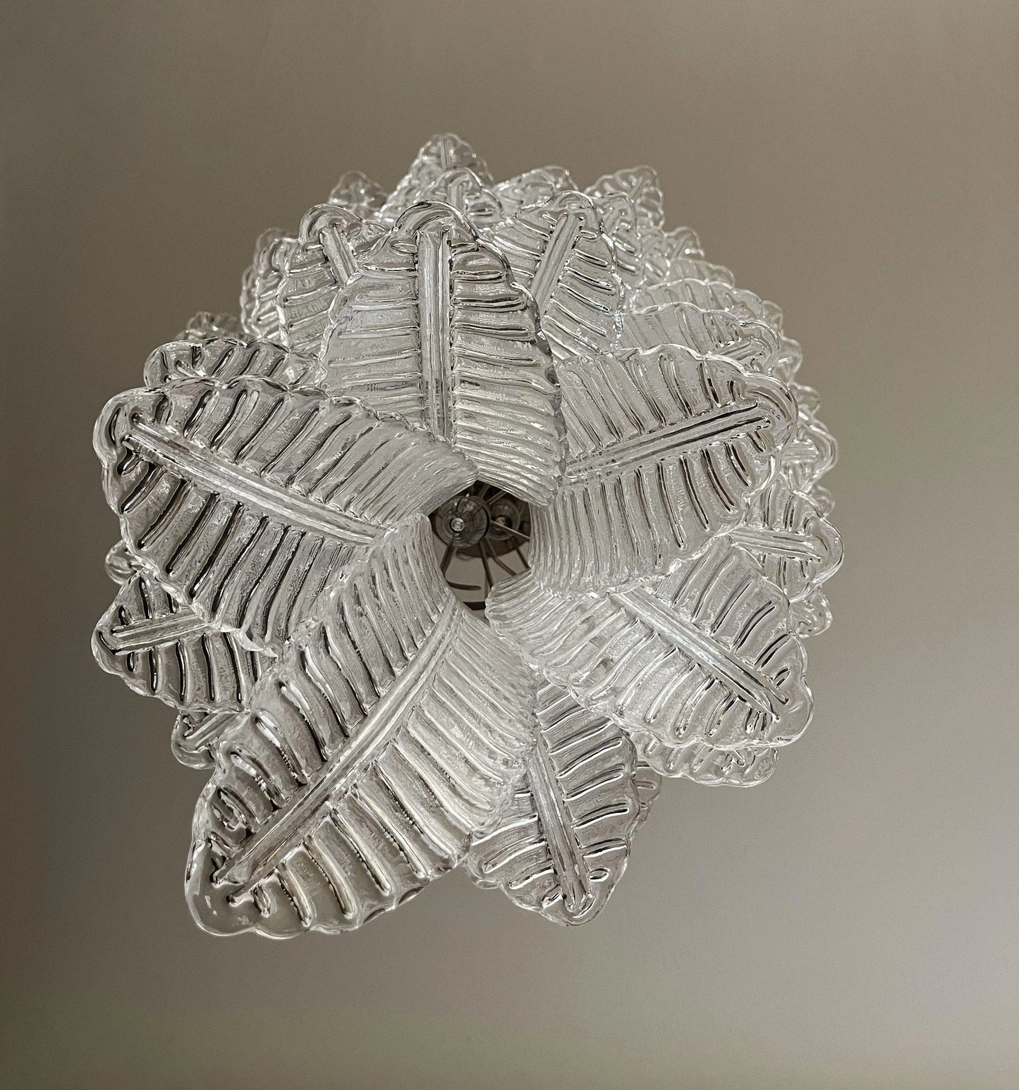 Murano Transparent Felch Spiral Chandelier