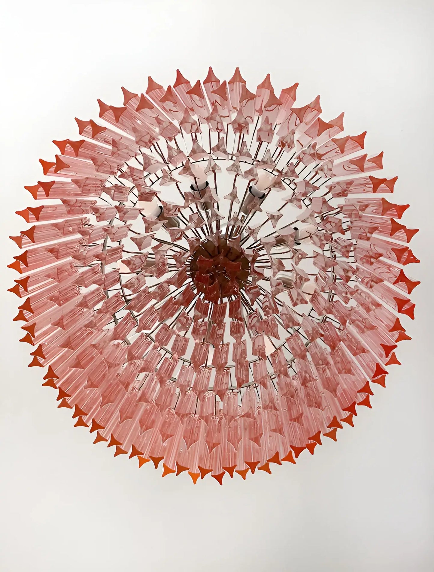 Murano Triedri Round Prisms Pink Chandelier