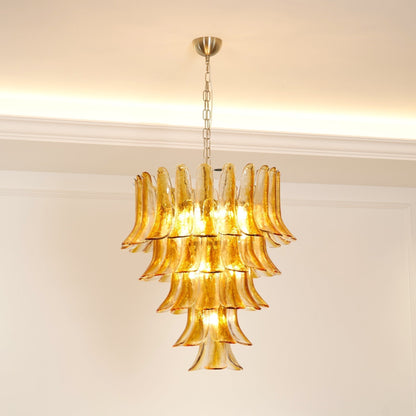 Murano Amber Lily Chandelier