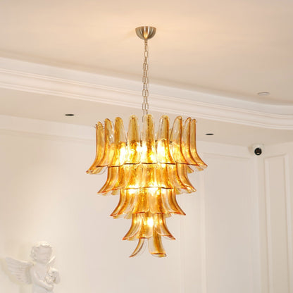 Murano Amber Lily Chandelier