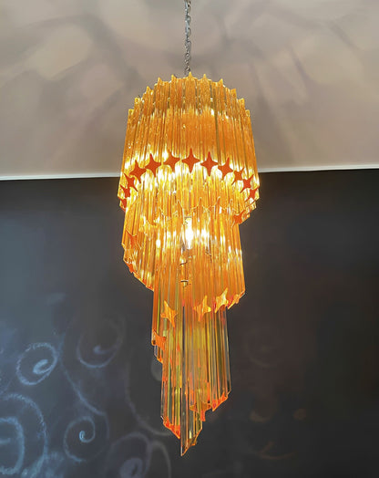 Murano Spiral Prism Glass Chandelier