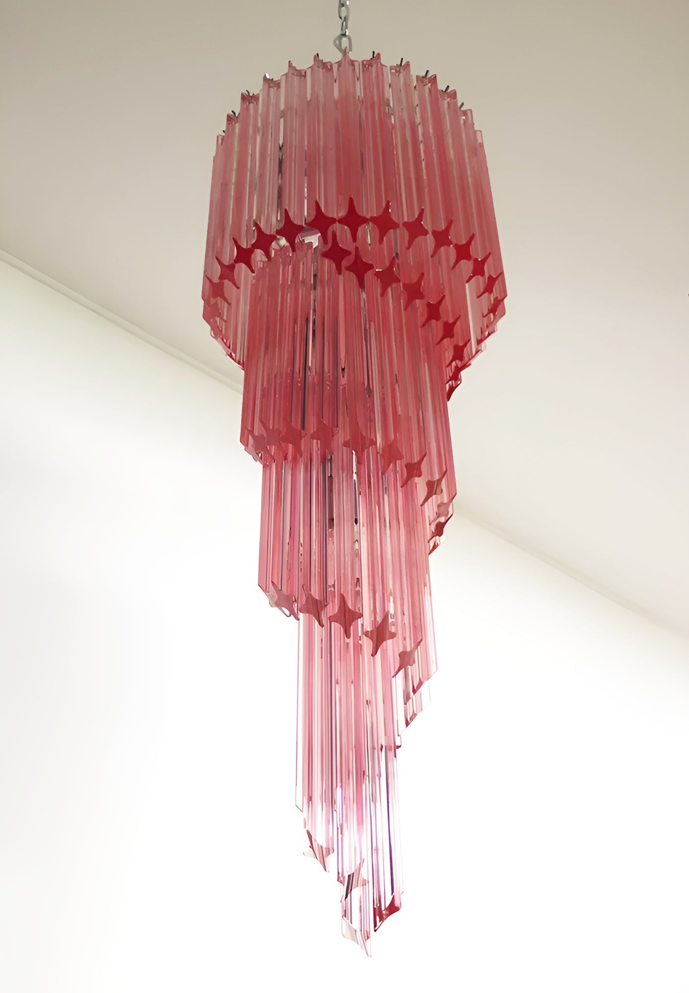 Murano Spiral Prism Glass Chandelier