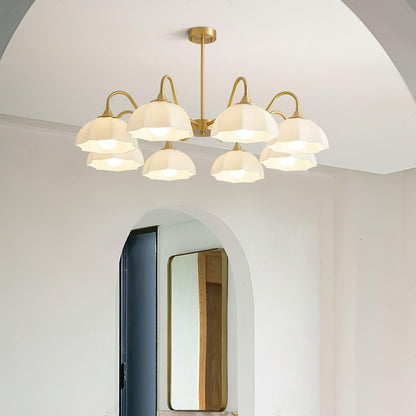 Octagonal Glass Bowl Chandelier