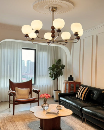 Orb Walnut Chandelier