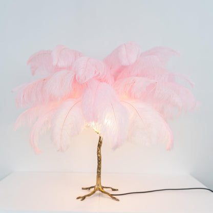 Ostrich Feather Table Lamp