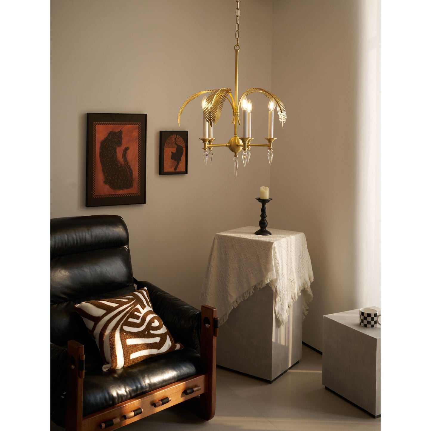 Palm Frond Chandelier