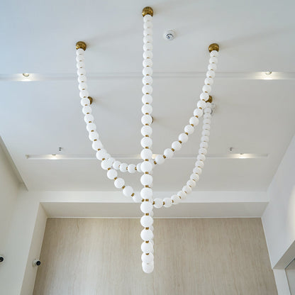 Pearl Glass Necklace Balls Chandelier