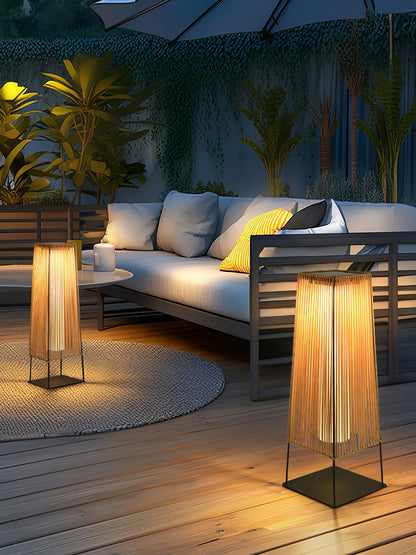 Plastic Rattan Outdoor Post Light