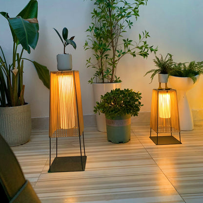 Plastic Rattan Outdoor Post Light