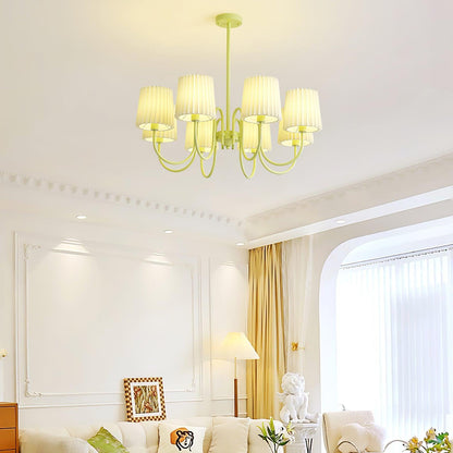 Pleated Fabric Matcha Chandelier