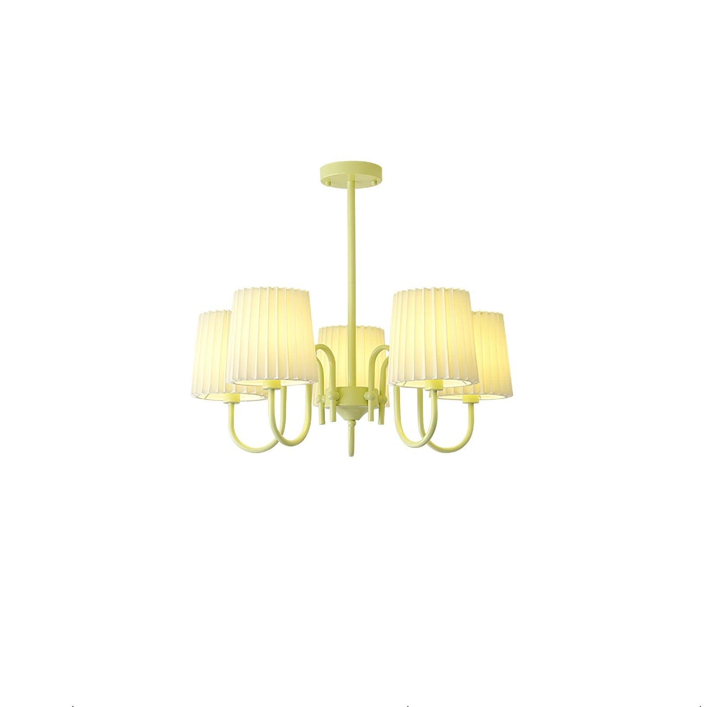 Pleated Fabric Matcha Chandelier