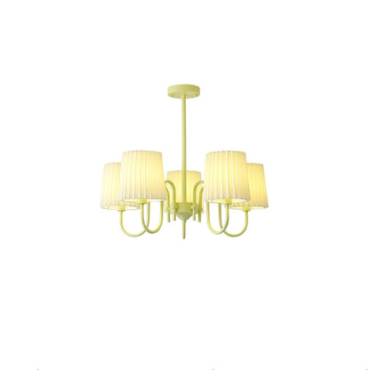 Pleated Fabric Matcha Chandelier