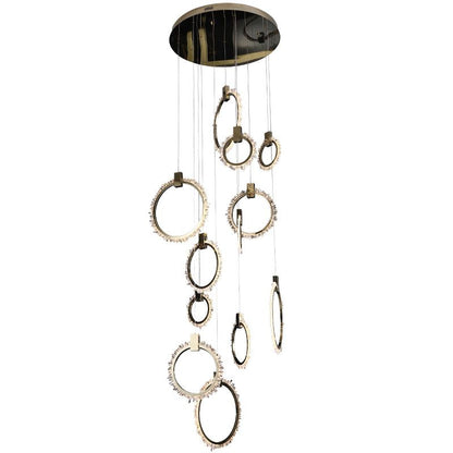 Primary Crystal 12 Rings Staircase Chandelier