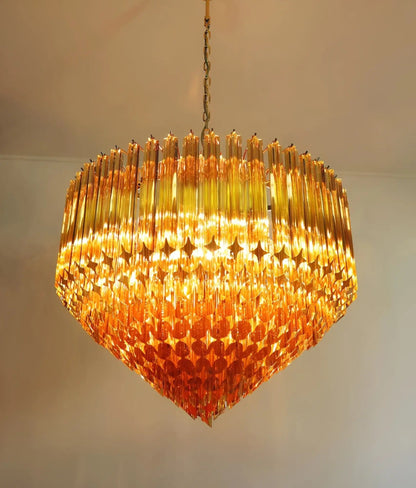 Prism Murano Amber Glass Chandelier