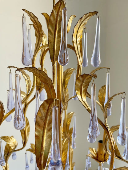Purple Glass Birdcage Chandelier