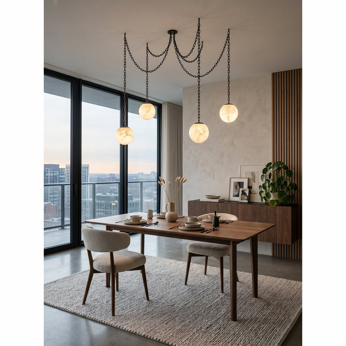 Alabaster Swag Pendant Lamp