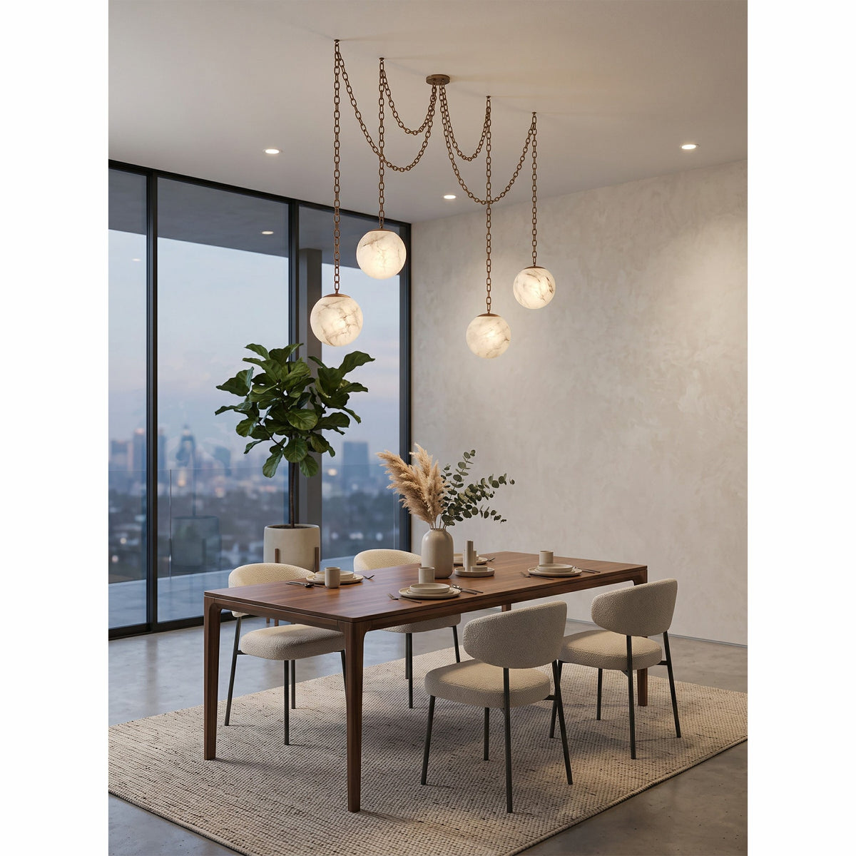 Alabaster Swag Pendant Lamp