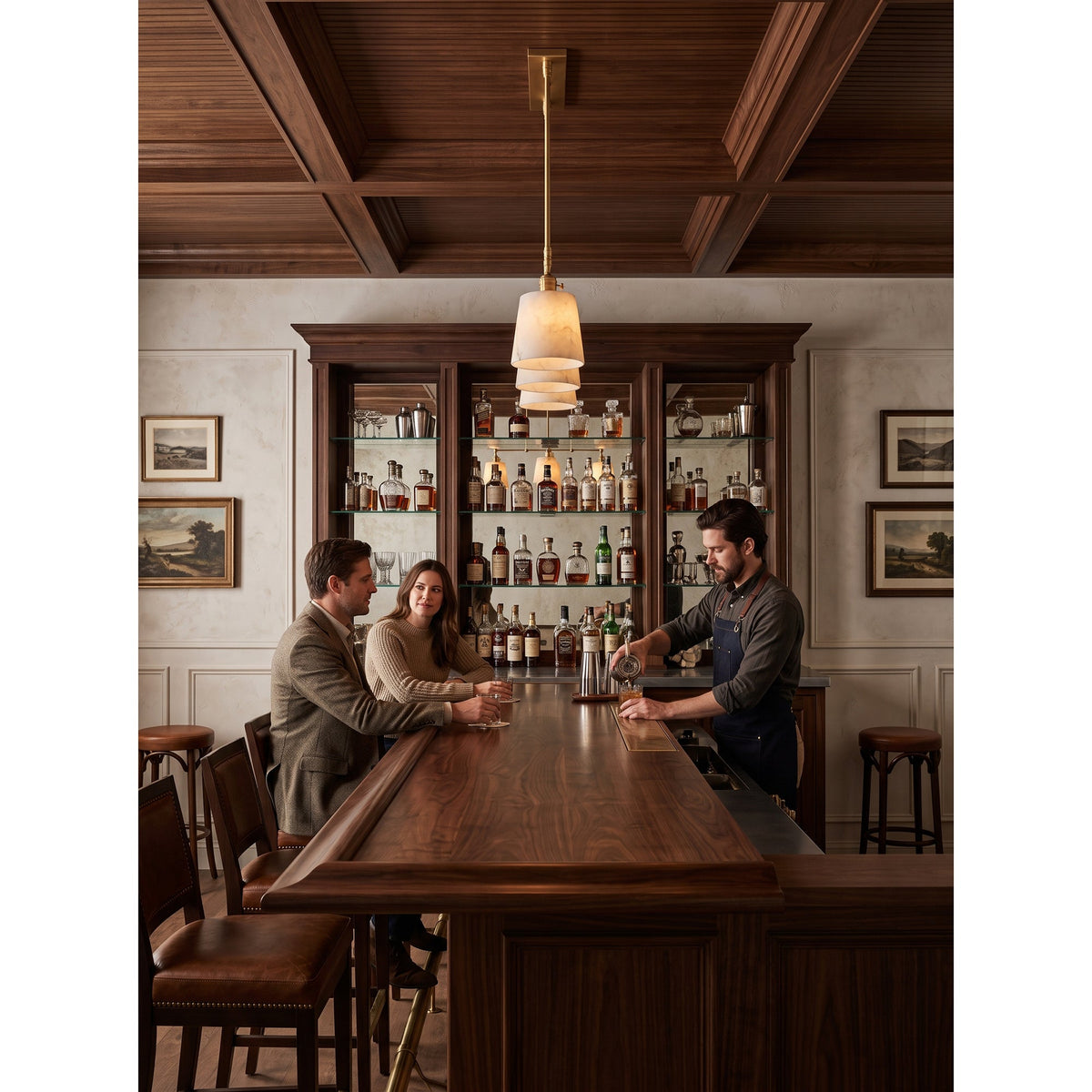 Ames Alabaster Linear Chandelier