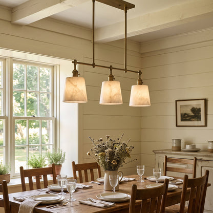 Ames Alabaster Linear Chandelier
