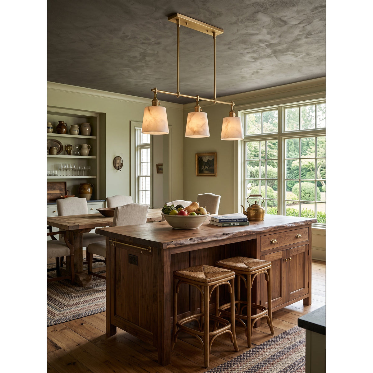 Ames Alabaster Linear Chandelier