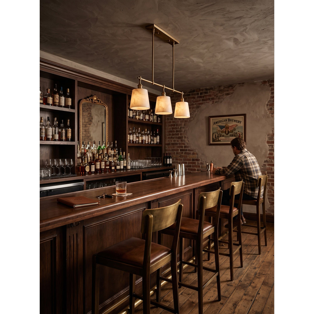 Ames Alabaster Linear Chandelier