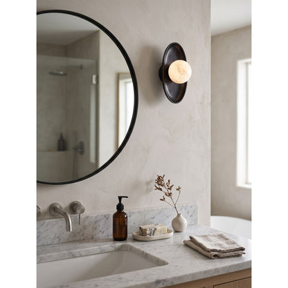 Aosta Disc Alabaster Wall Sconce
