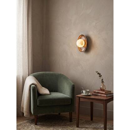 Aosta Disc Alabaster Wall Sconce