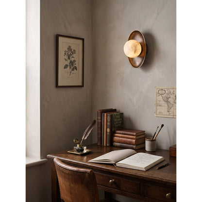 Aosta Disc Alabaster Wall Sconce