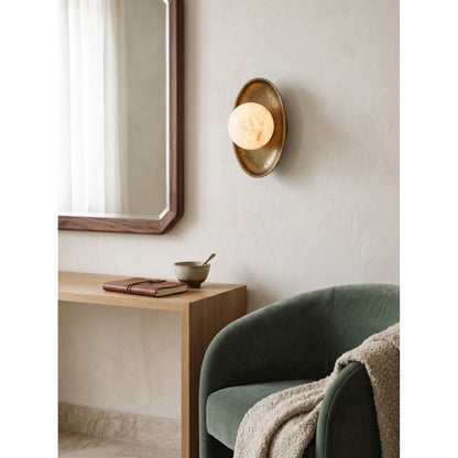 Aosta Disc Alabaster Wall Sconce