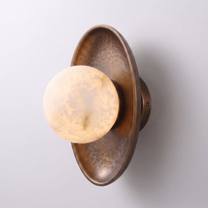 Aosta Disc Alabaster Wall Sconce