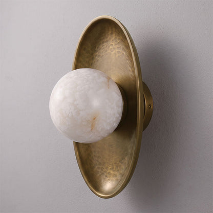 Aosta Disc Alabaster Wall Sconce