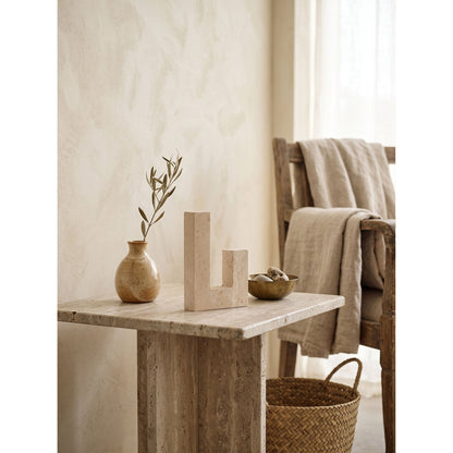Asymmetrical Steps Travertine Candle Holder