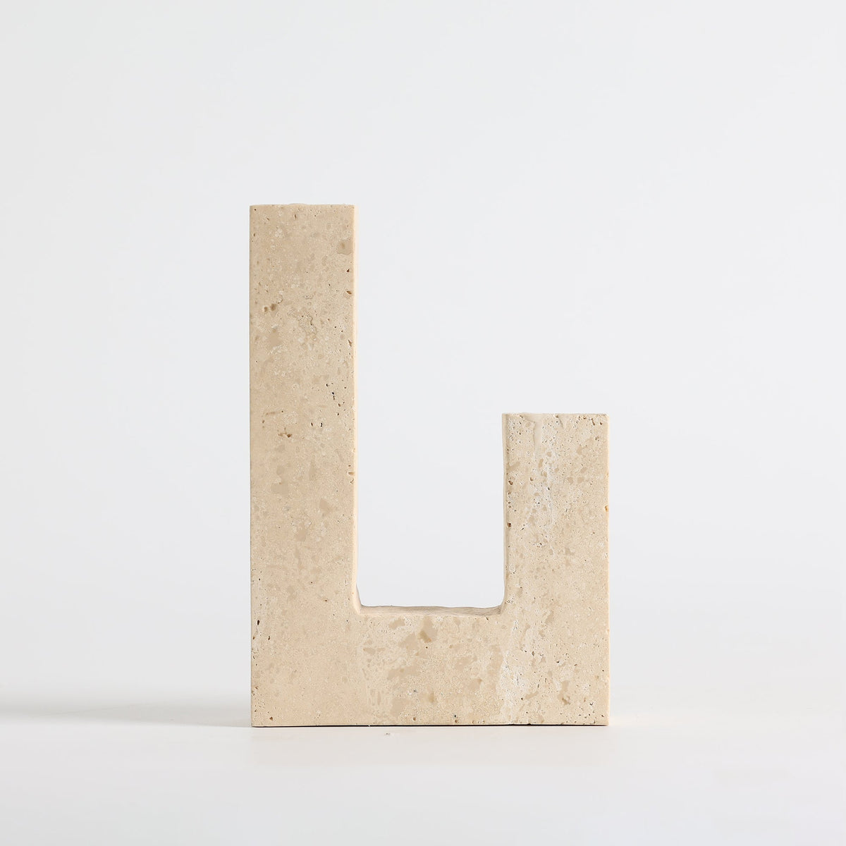 Asymmetrical Steps Travertine Candle Holder
