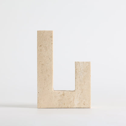 Asymmetrical Steps Travertine Candle Holder