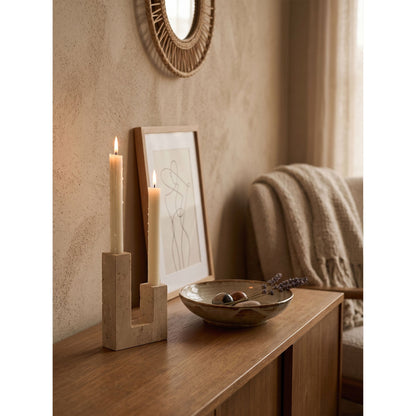 Asymmetrical Steps Travertine Candle Holder
