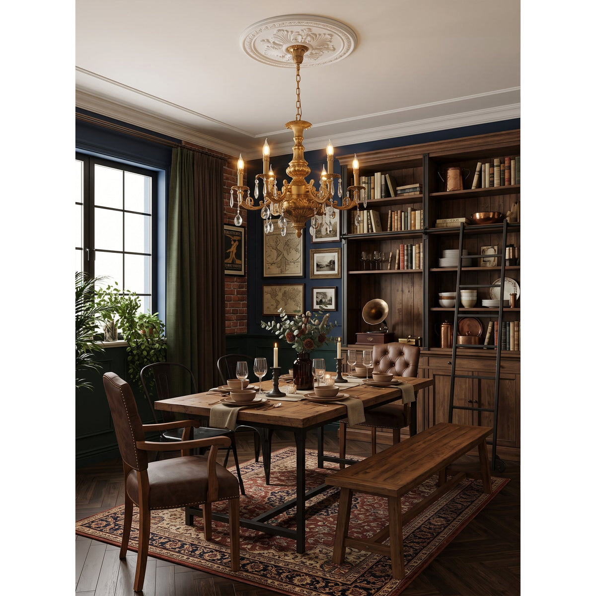 Aurelia Aged Brass Chandelier