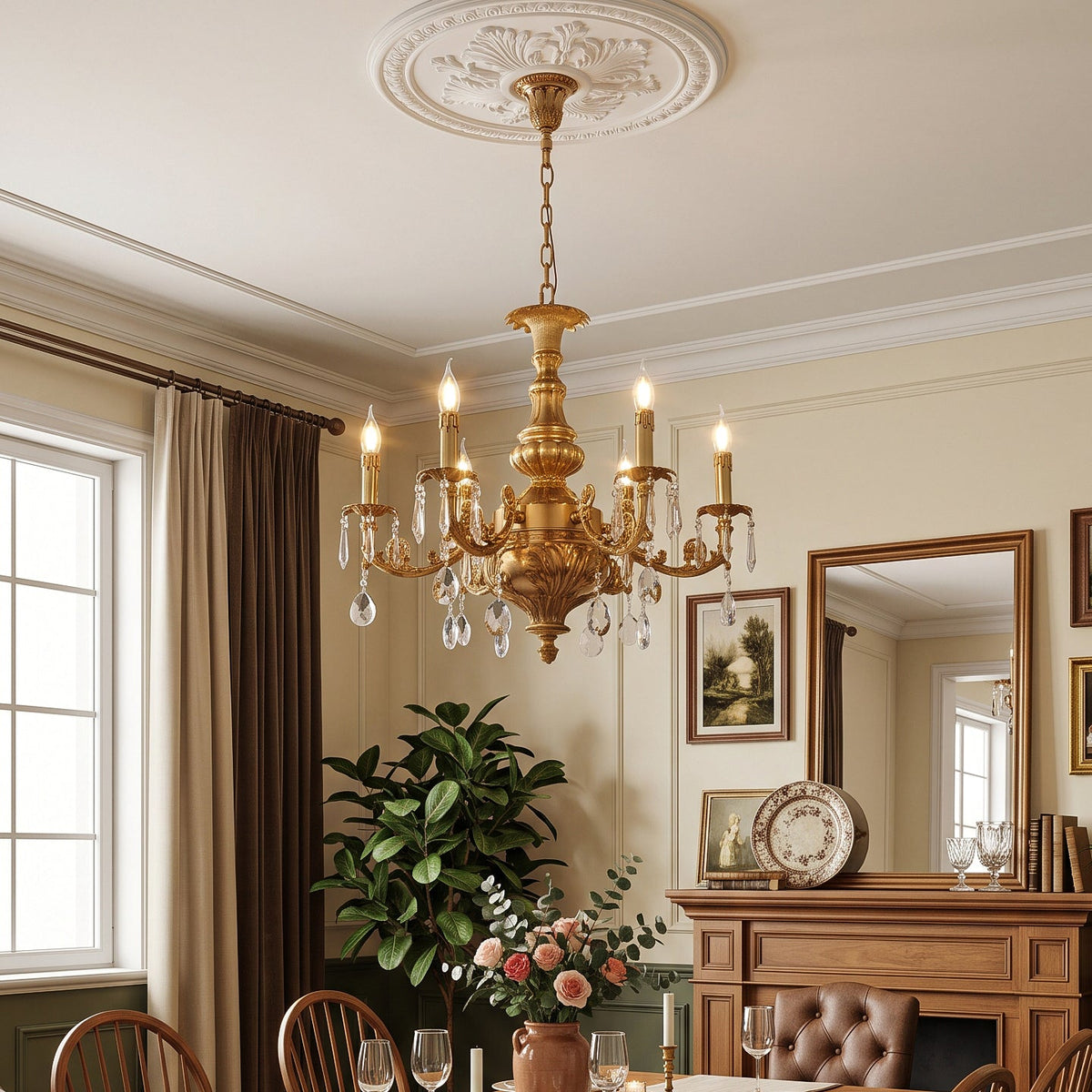Aurelia Aged Brass Chandelier
