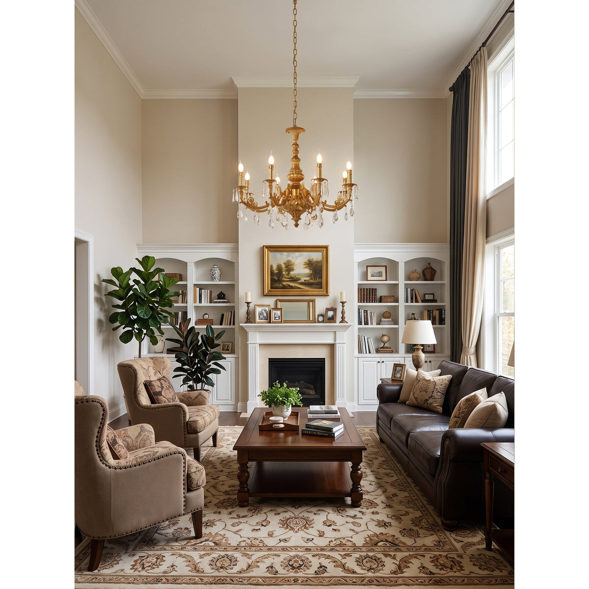 Aurelia Aged Brass Chandelier